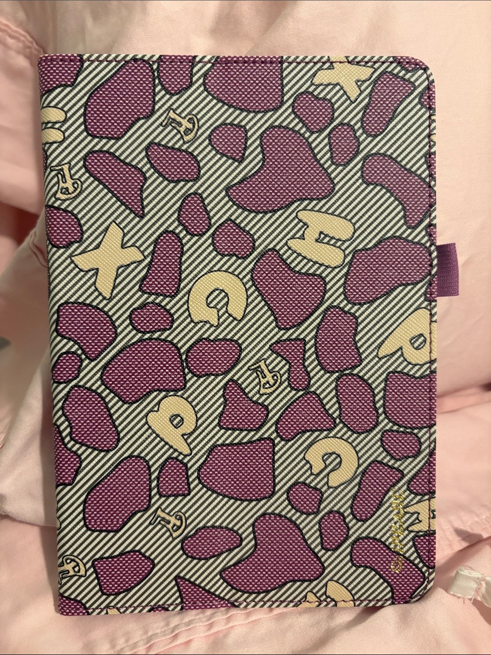Purple Patterned Tablet Folio Case - Branded Style
